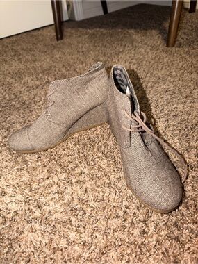 Toms herringbone wedge Lace-Up Ankle Boots